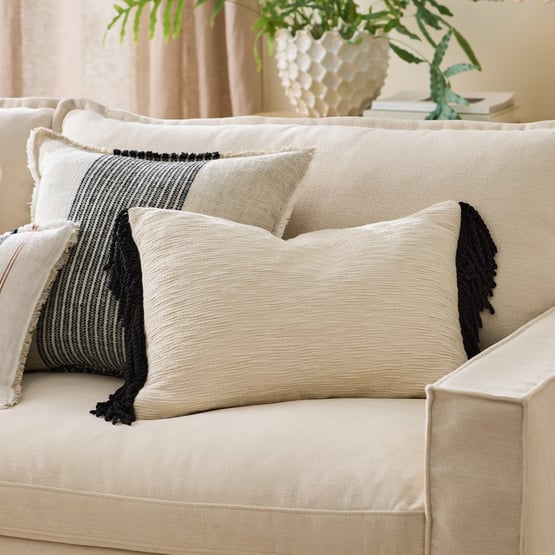 Noa Natural & Black Cushion