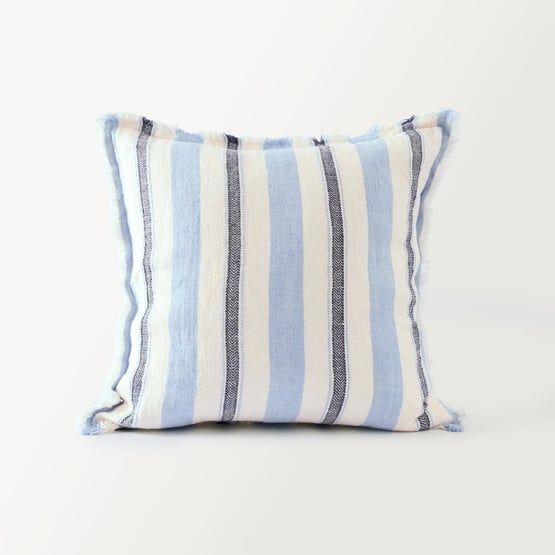 Shadow Cashmere Blue Stripe Linen Cushion