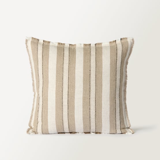 Shadow White Stripe Linen Cushion