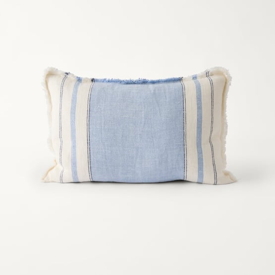 Echo Linen Cashmere Blue Stripe Cushion