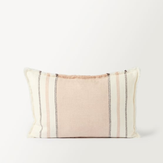 Echo White Stripe Linen Cushion