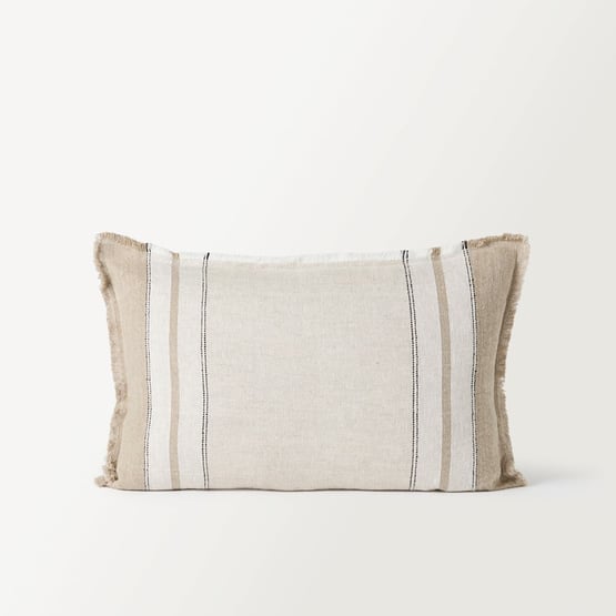 Echo White Stripe Linen Cushion