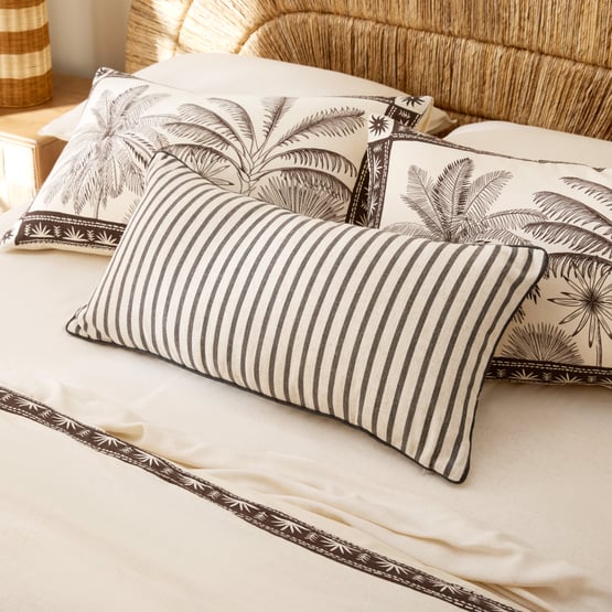 Tommy Natural & Black Stripe Bolster Cushion