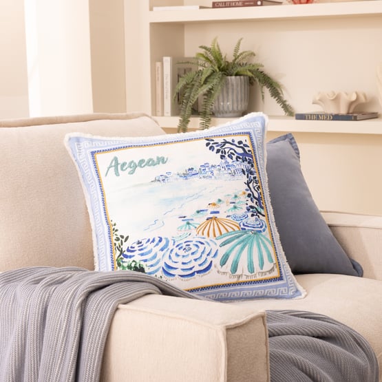 Aegean Blue Beach Cushion