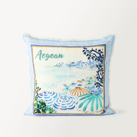 Aegean Blue Beach Cushion