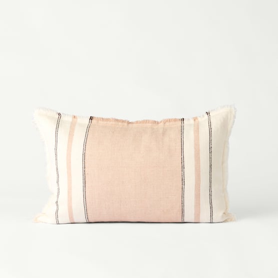 Echo Hazelnut Stripe Linen Cushion