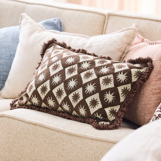 Sunlit Chocolate Diamond Cushion