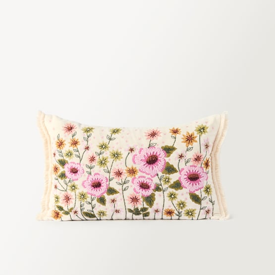 Zoey Pink Floral Cushion