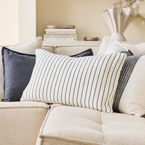 European Migsa White & Black Cushion