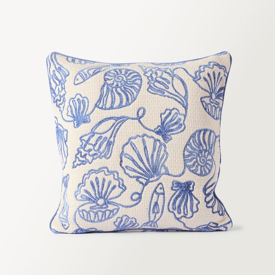 Sea Swirl Blue Cushion