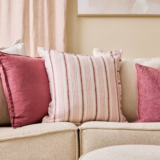 Layton Pink Linen Cushion
