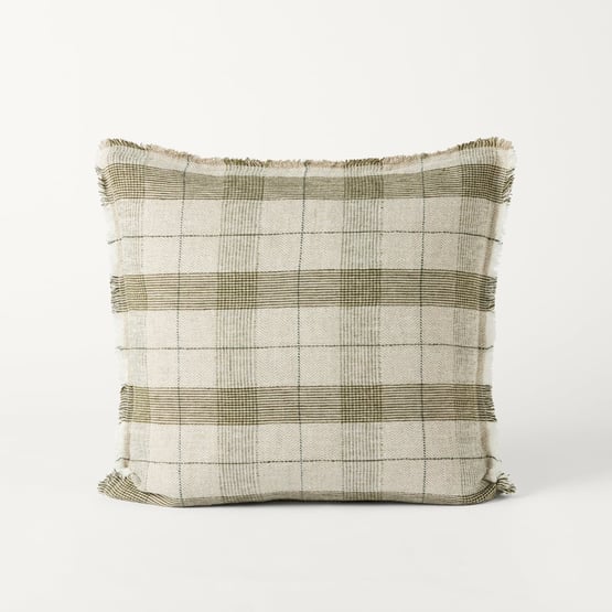 Meadow Plaid Olive Woven Cushion