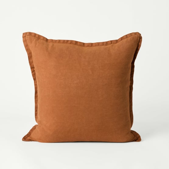 Belgian Brown Sugar Vintage Washed Linen Cushion
