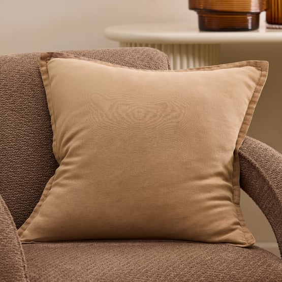 Belgian Hazelnut Vintage Washed Linen Cushion