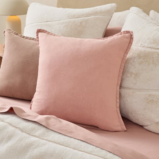 Belgian Misty Rose Vintage Washed Linen Cushion