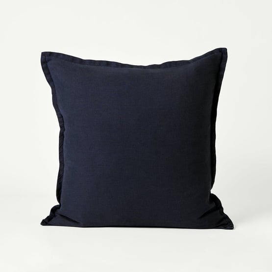 Belgian Navy Vintage Washed Linen Cushion