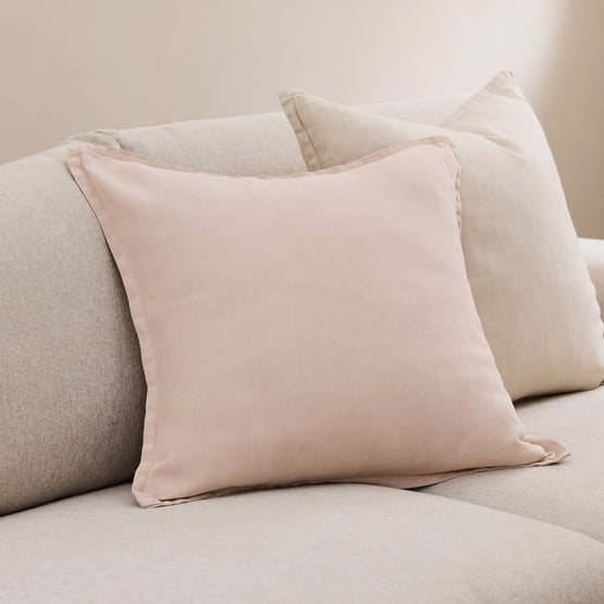Belgian Nude Pink Vintage Washed Linen Cushion