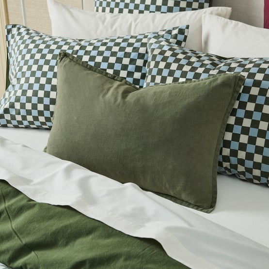 Belgian Pine Vintage Washed Linen Long Cushion