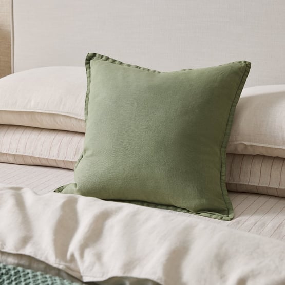 Belgian Forest Vintage Washed Linen Cushion