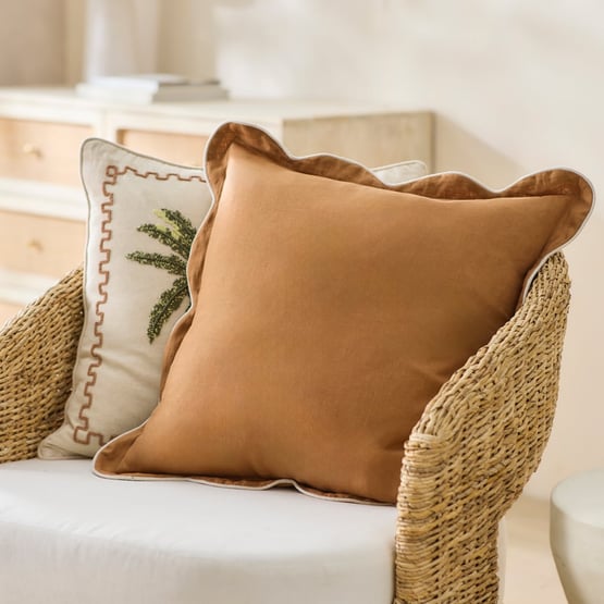 Emia Brown Sugar & Natural Linen Cushion