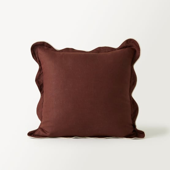 Emia Chocolate Linen Cushion