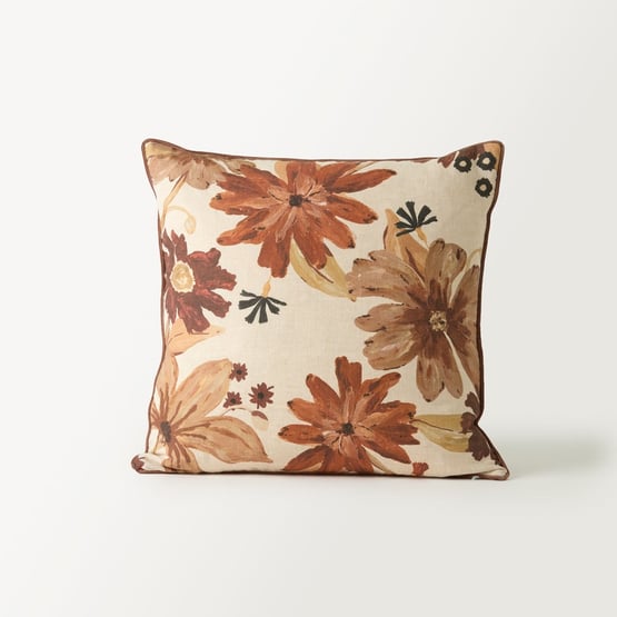 Chloe Floral Mocha Cushion