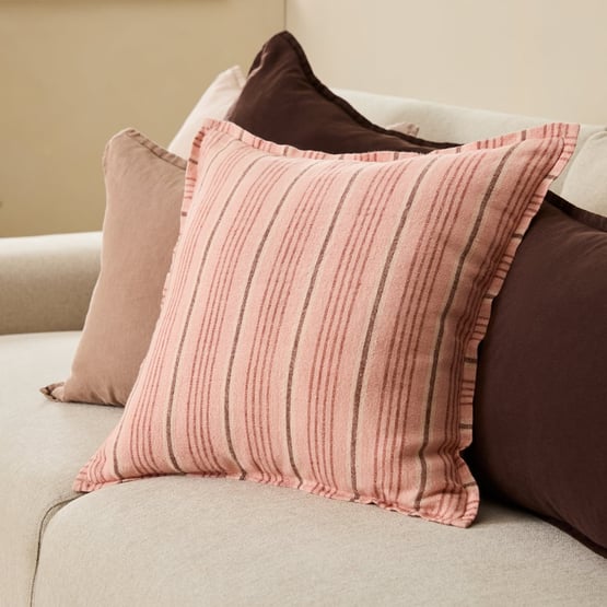 Layton Rose Linen Stripe Cushion
