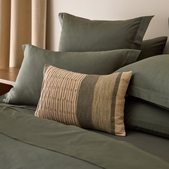 Selma Olive Stripe cushion
