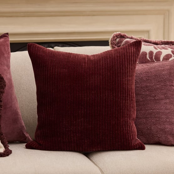 Rosedale Corduroy Berry Cushion