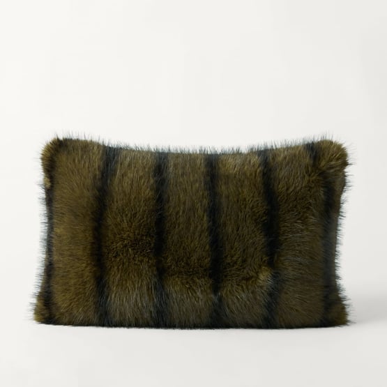 Lucerne Olive Recycled Fur Cushion 