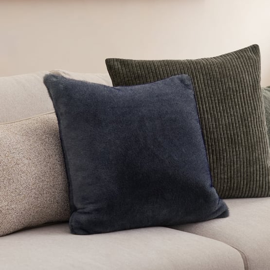 Zurich Bluestone Recycled Fur Cushion