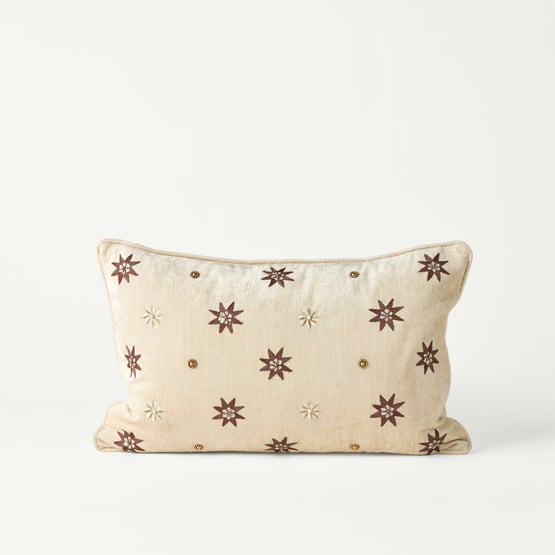 Aurora Velvet Coconut Star Cushion