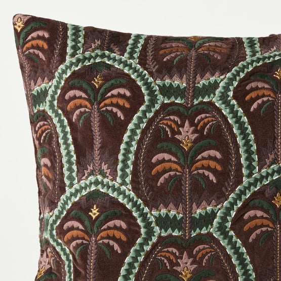 Ornate Raisin Palm Cushion