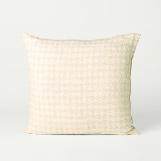 European Houndstooth Natural Cushion