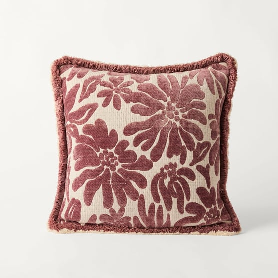 Zinnia Floral Mulberry Cushion