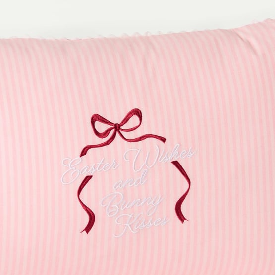 Easter Wishes & Bunny Kisses Text Pillowcase