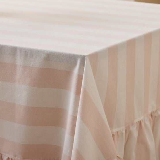Francesca Frill Whisper Pink Tablecloth