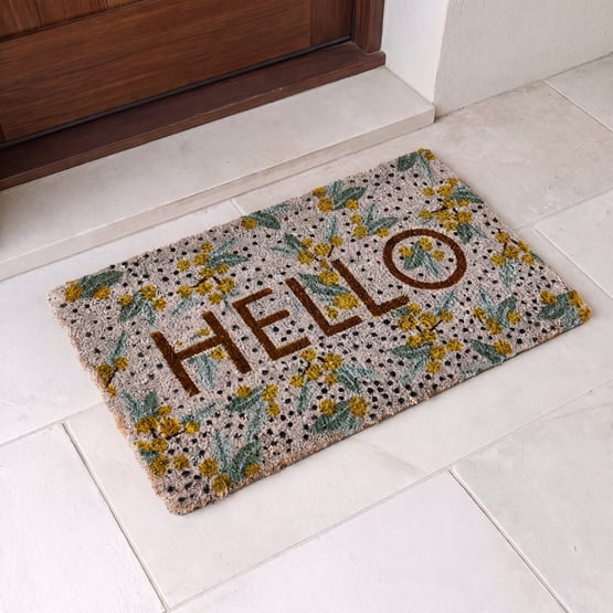 Coir Hello Spot Wattle Doormat