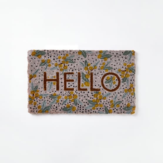 Coir Hello Spot Wattle Doormat