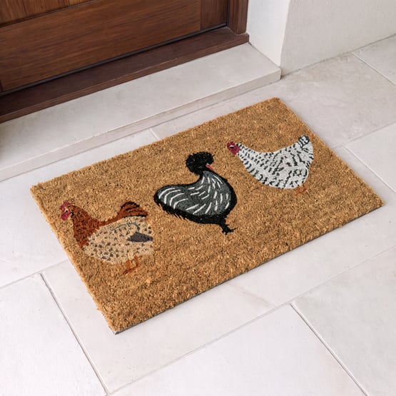 Coir Three Chooks Doormat