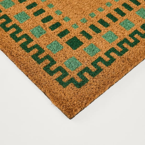 Welcome Green Coir Doormat