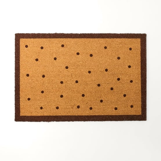 Polka Dot Chocolate Coir Doormat