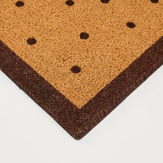 Polka Dot Chocolate Coir Doormat