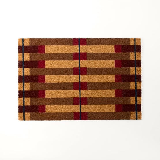 Orson Chocolate Geometric Coir Doormat