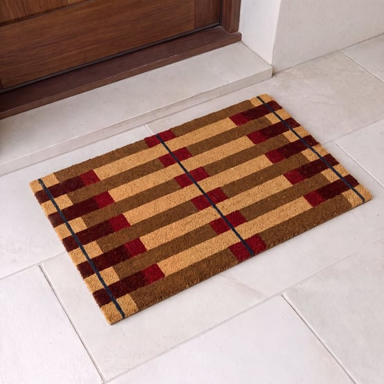 Orson Chocolate Geometric Coir Doormat