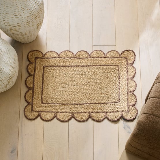 Jute & Cocoa Scalloped Indoor Mat