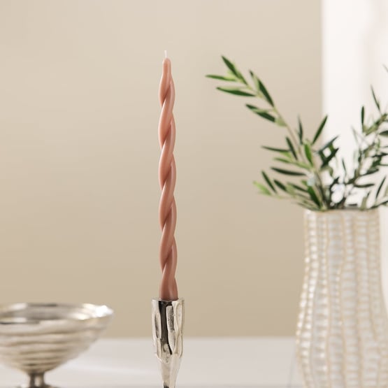Willow Mocha Taper Candles Set of 3