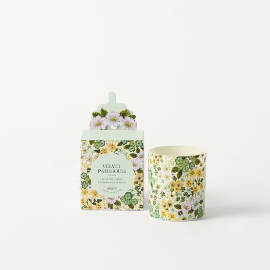 Velvet Patchouli Sage & Lilac Printed Candle 215g