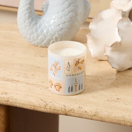 Ocean Pink & Blue Printed Candle 215g