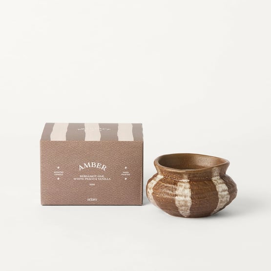 Artefact Brown & White Amber Candle